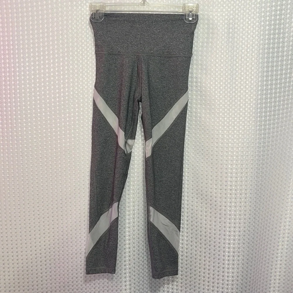 🙌🏼WOOHOO SOLD🙌🏼AERIE ‘Chill, Play, Move’ Gray Leggings W/White Mesh Size XS - Picture 3 of 6